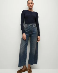 Acara Ribbed Pullover in>Veronica Beard Hot