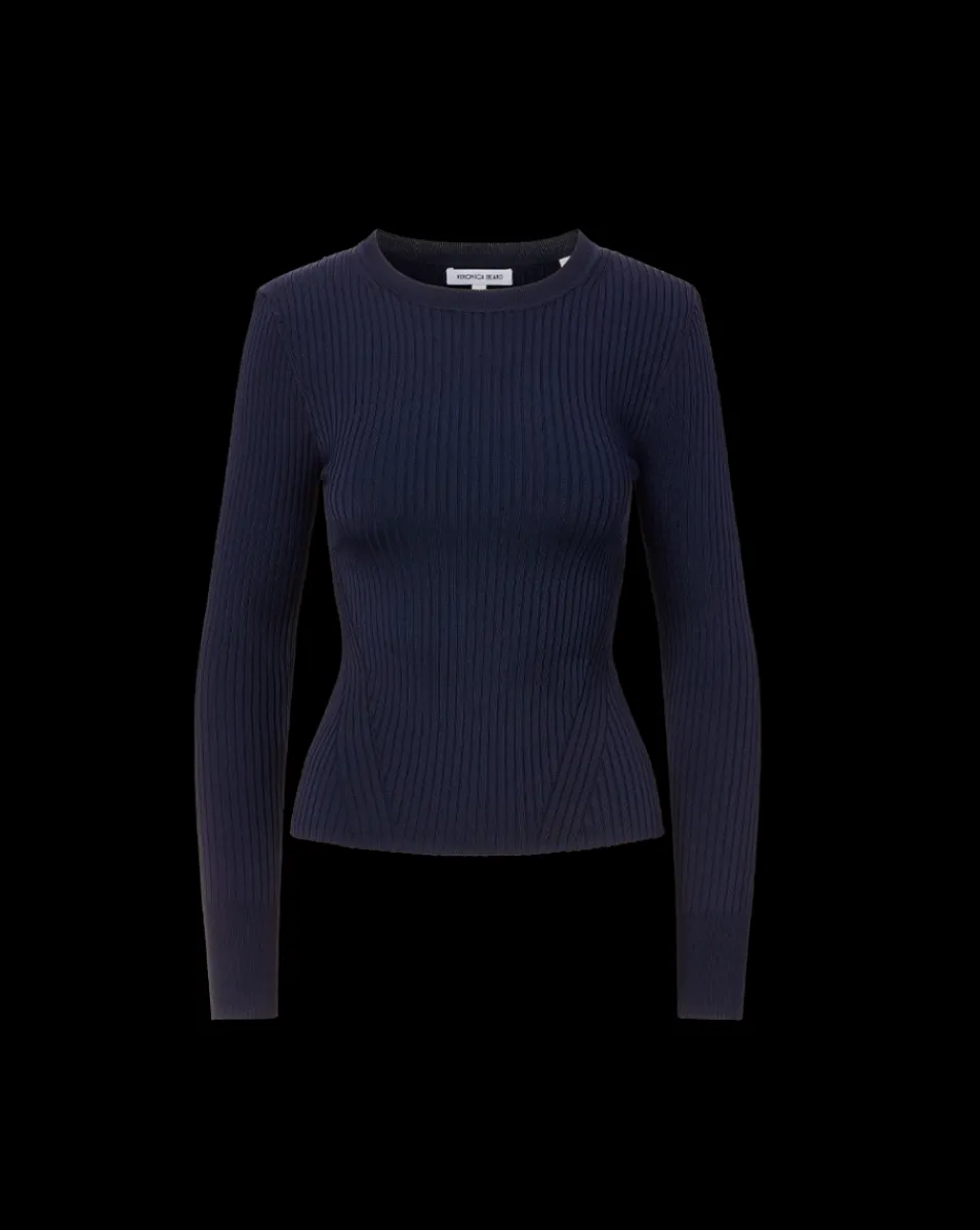 Acara Ribbed Pullover in>Veronica Beard Hot