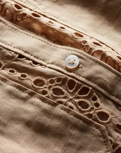 Aderes Cotton Eyelet Shirt in Stone Khaki>Veronica Beard Best