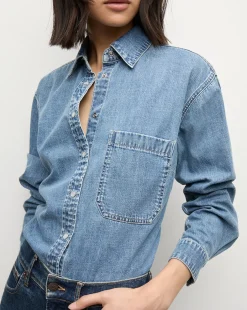Aderes Denim Shirt in Light Blue><noscript><img width=