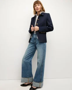 Aire Denim Dickey Jacket in Dark Wash>Veronica Beard Online