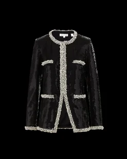 Alessia Pearl-Trim Sequin Jacket in x Poppy Delevingne><noscript><img width=