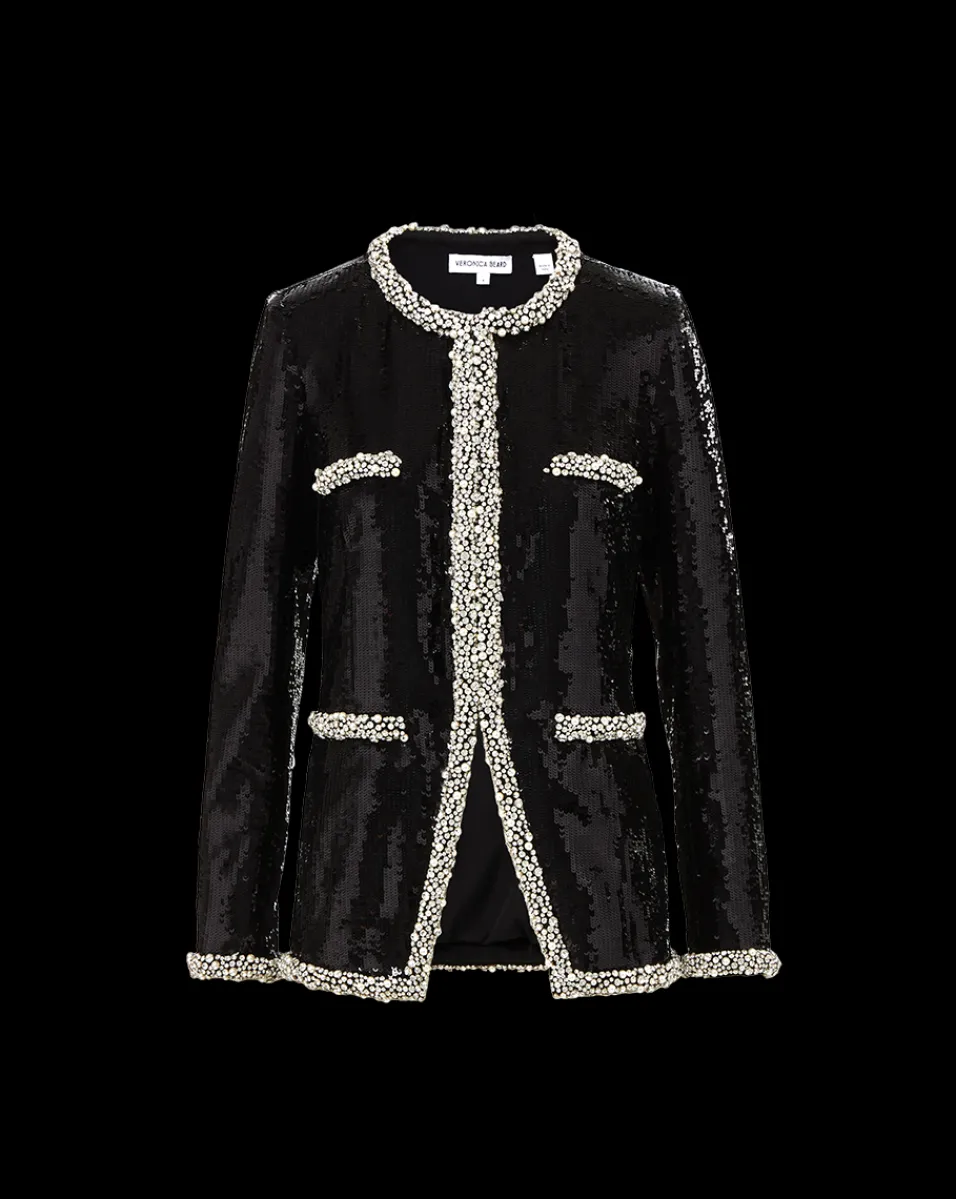 Alessia Pearl-Trim Sequin Jacket in x Poppy Delevingne>Veronica Beard Discount