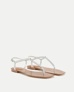 Amelia Metallic T-Strap Sandal>Veronica Beard Online