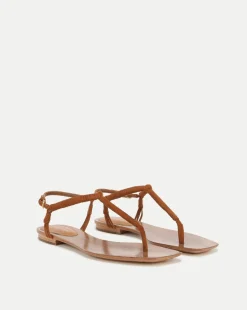 Amelia T-Strap Suede Sandal>Veronica Beard Clearance