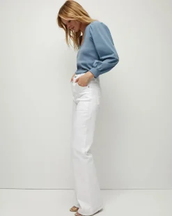 Anabel Slate Blue Puff-Sleeved Top><noscript><img width=