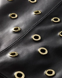 Anderson Leather Grommet Skirt in Black><noscript><img width=