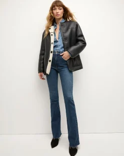 Anya Reversible Shearling Coat in>Veronica Beard Clearance