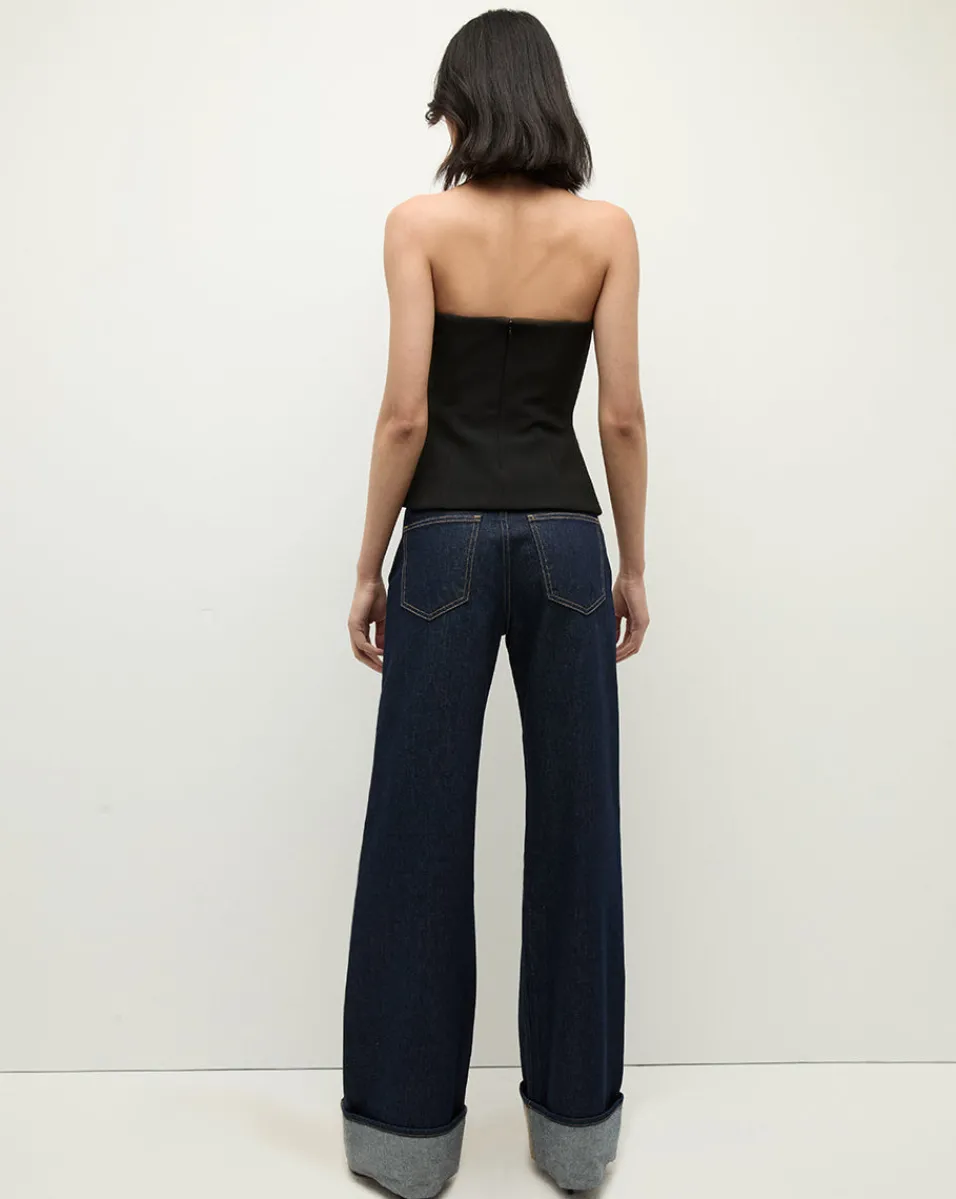 Arlette Strapless Peplum Bustier in>Veronica Beard Hot