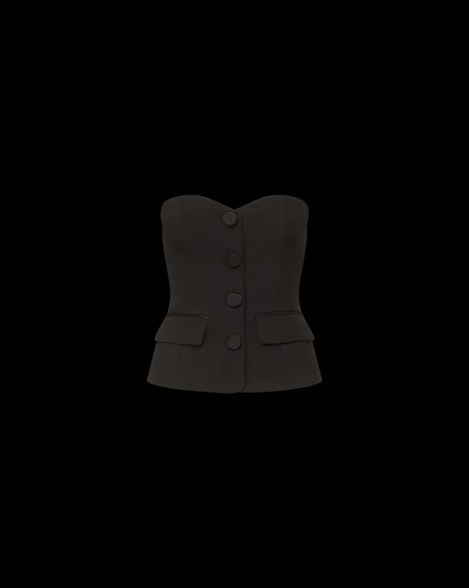 Arlette Strapless Peplum Bustier in>Veronica Beard Hot