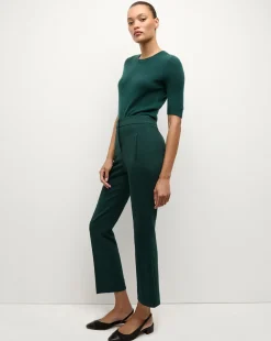 Arte High Waisted Pant in Dark Green>Veronica Beard Discount
