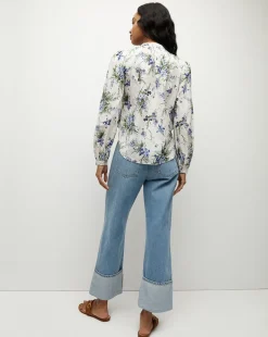 Ashlynn Cotton Top in Off-White Multi><noscript><img width=