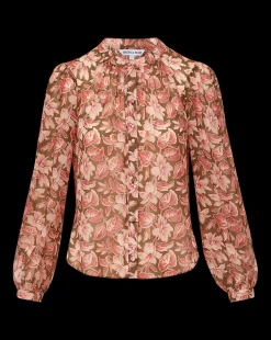 Ashlynn Silk Top in Deep Ochre Multi><noscript><img width=