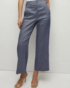 Aubrie Linen Pant in Blue Melange><noscript><img width=