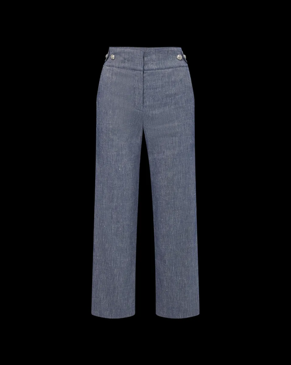 Aubrie Linen Pant in Blue Melange>Veronica Beard Hot