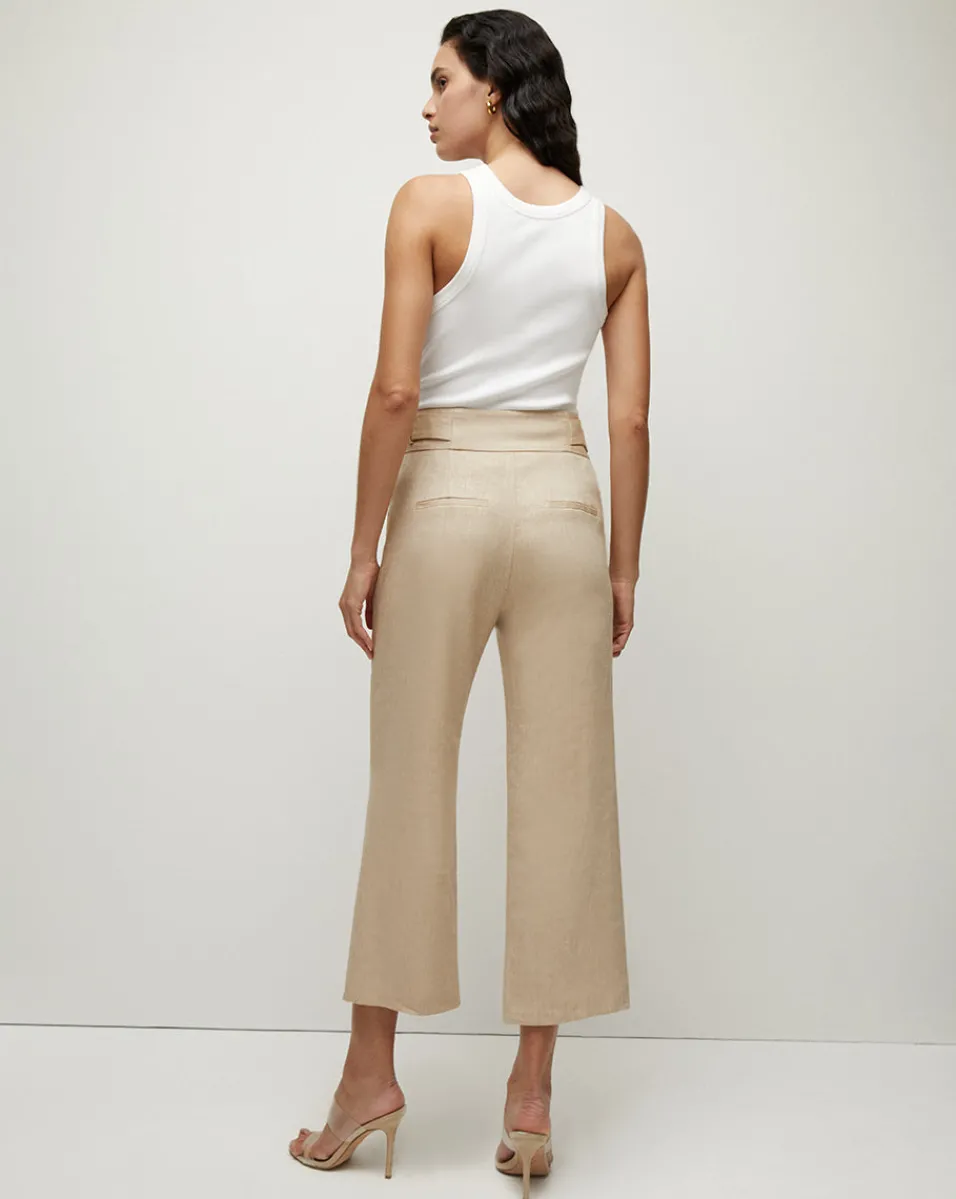 Aubrie Women's Linen Cropped Pant>Veronica Beard Hot