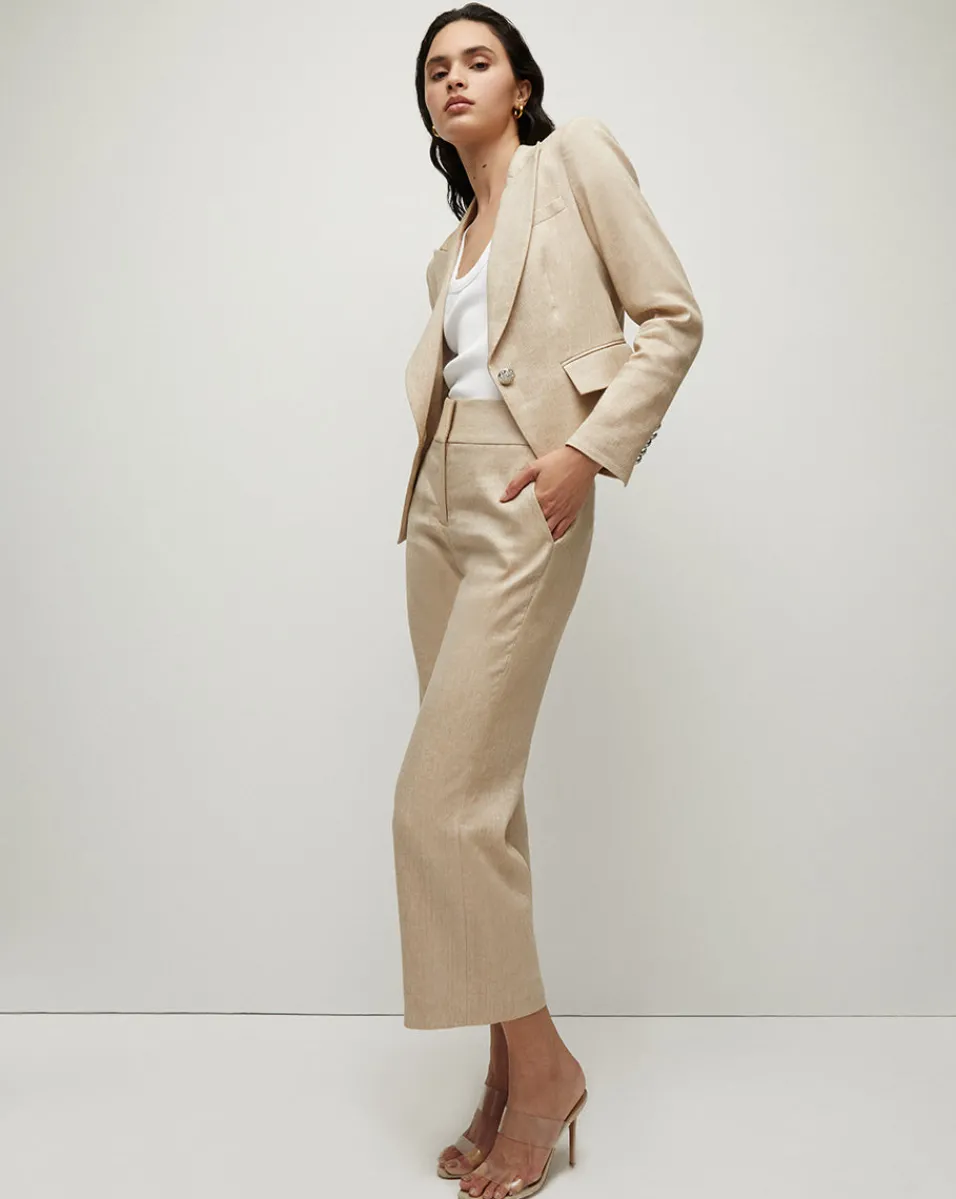 Aubrie Women's Linen Cropped Pant>Veronica Beard Hot