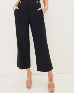 Aubrie Women's Linen Cropped Pant>Veronica Beard Outlet
