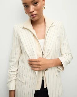Battista Pinstriped Dickey Jacket in Dove Multi><noscript><img width=