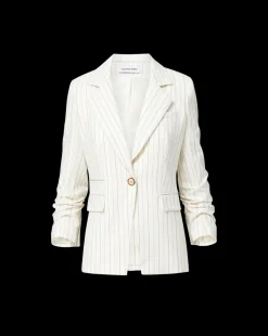 Battista Pinstriped Dickey Jacket in Dove Multi><noscript><img width=