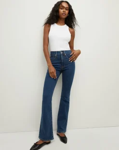 Beverly Loafer Length Skinny-Flare Jean in Bright Blue><noscript><img width=