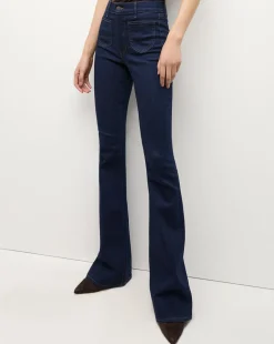 Beverly Patch-Pocket Skinny-Flare Jean in Rodeo Clean>Veronica Beard