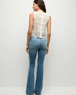 Beverly Patch-Pocket Skinny-Flare Jean in Seawater Stone><noscript><img width=