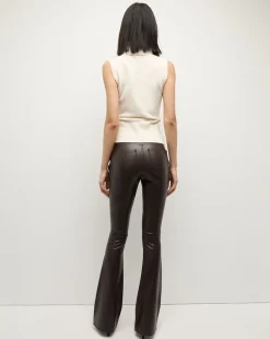 Beverly Vegan Leather Skinny-Flare Pant in Dark Chocolate><noscript><img width=