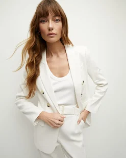 Bexley Stretch-Linen Dickey Jacket in>Veronica Beard Outlet