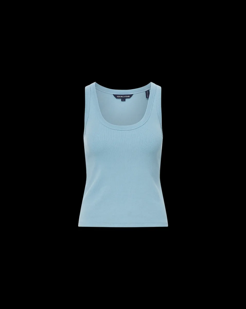 Birke Scoop-Neck Tank Top in Light Blue>Veronica Beard Sale