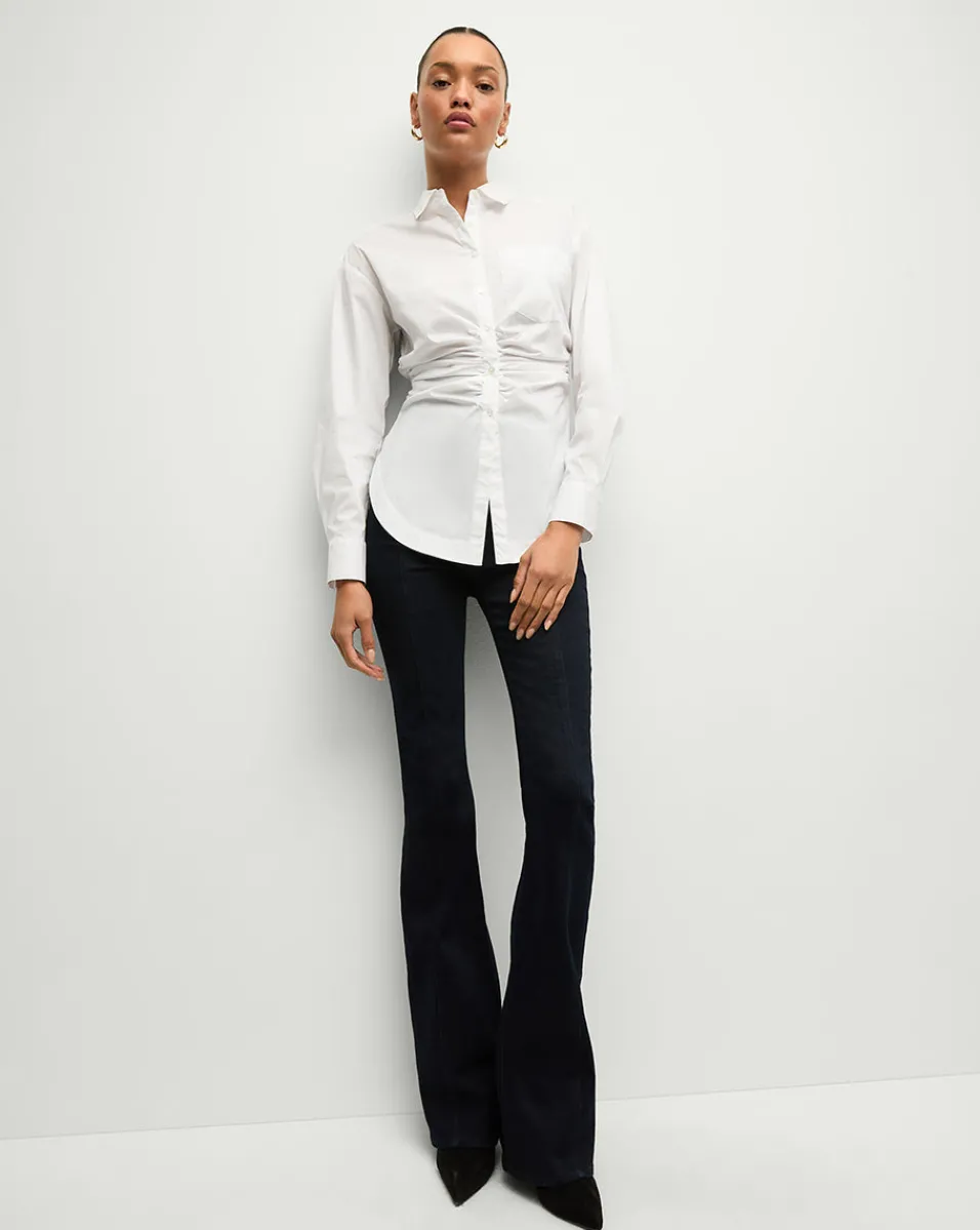 Bosco Ruched Shirt in | Cinched Shirt>Veronica Beard