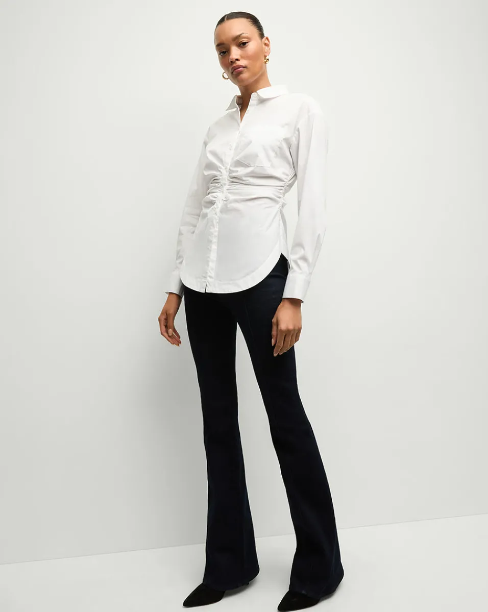Bosco Ruched Shirt in | Cinched Shirt>Veronica Beard