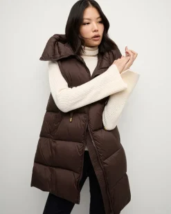 Bria Puffer Vest in Dark Chocolate>Veronica Beard Outlet