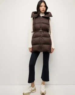 Bria Puffer Vest in Dark Chocolate><noscript><img width=