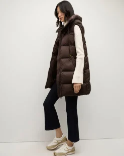 Bria Puffer Vest in Dark Chocolate><noscript><img width=