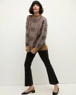 Bristol Plaid Sweater in Russet>Veronica Beard Sale