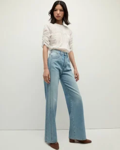 Bryce Pleated Top in>Veronica Beard Hot