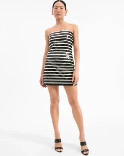 Cala Sequin Mini Dress in Black & White>Veronica Beard Hot