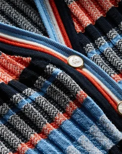 Calliope Ribbed Cardigan in Blue Multi>Veronica Beard Online