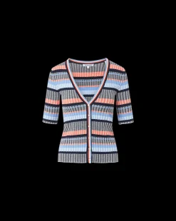 Calliope Ribbed Cardigan in Blue Multi><noscript><img width=