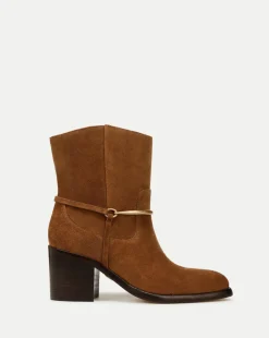 Camden Suede Bootie in>Veronica Beard Outlet