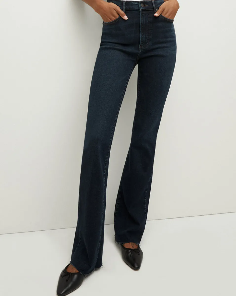 Cameron Raw Hem Bootcut Jean in Dark Ink>Veronica Beard Outlet