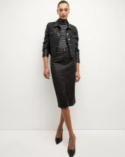 Cara Jacket Coated in Black High Gloss>Veronica Beard Sale