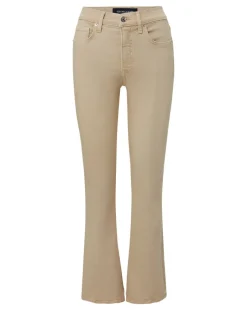 Carolina Khaki High-Rise Crop-Flare Jean><noscript><img width=