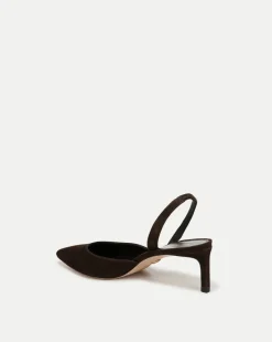 Caroline Suede Slingback Pump in Dark Brown><noscript><img width=