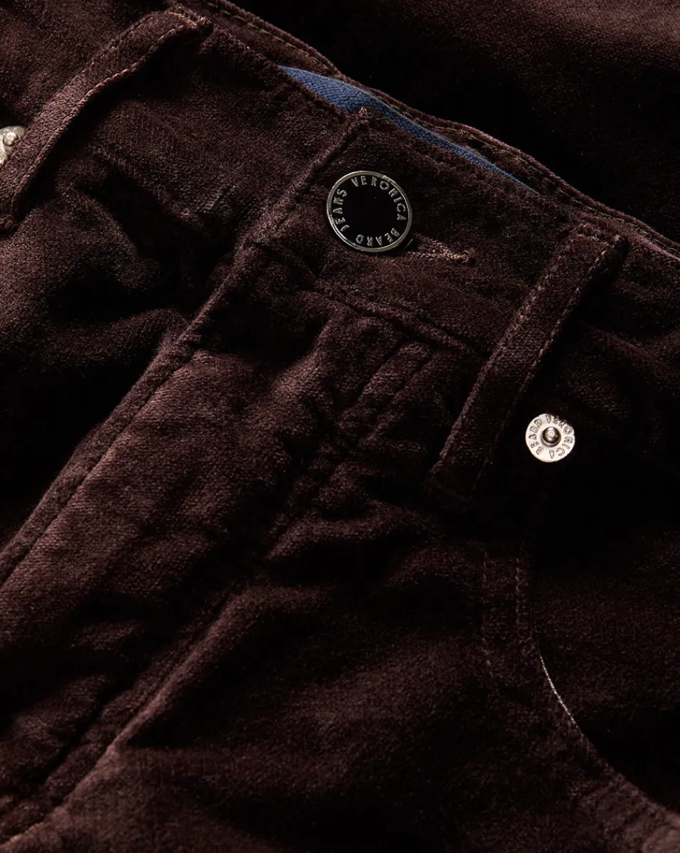 Carson Ankle Flare Velvet in Dark Chocolate>Veronica Beard Clearance