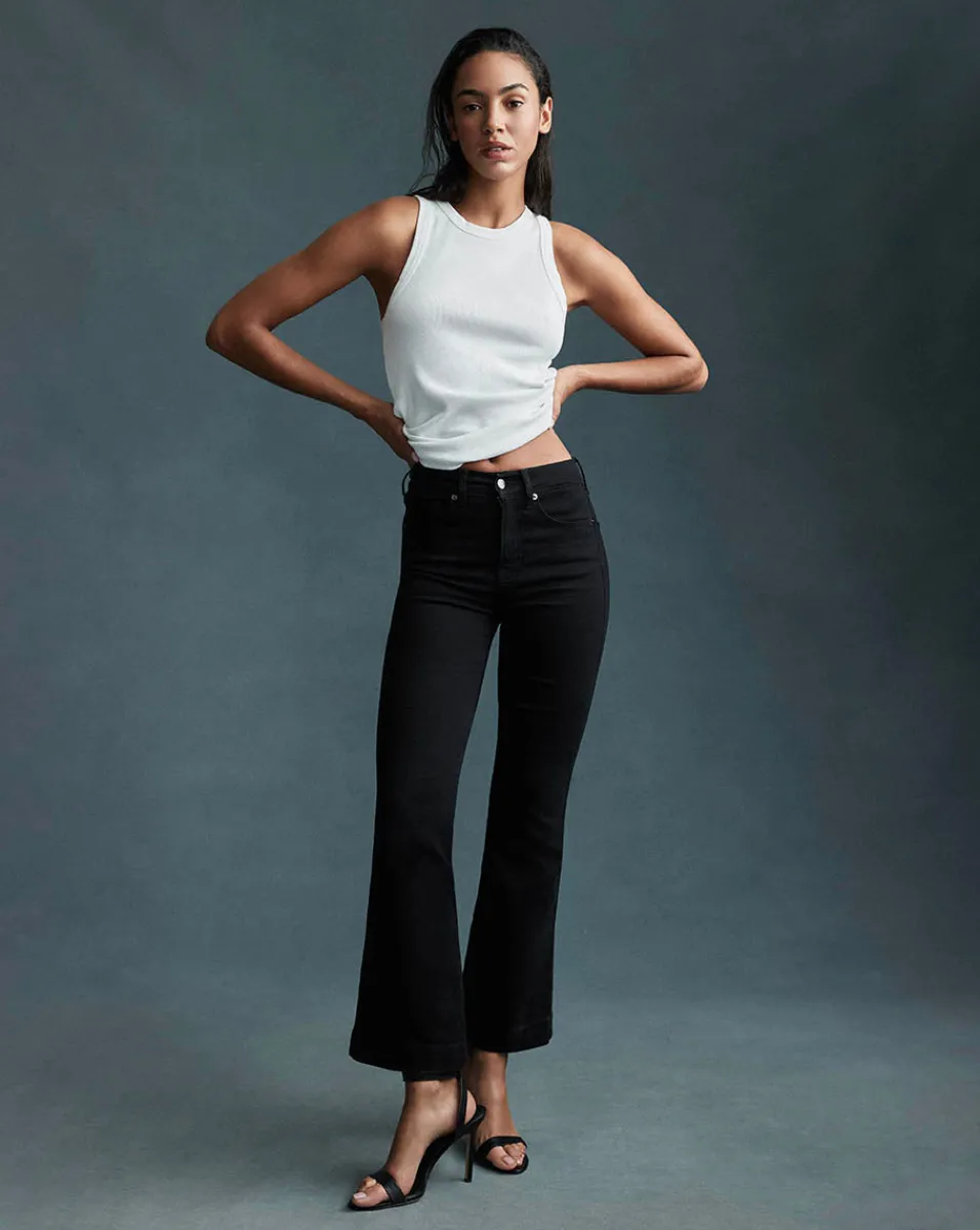 Carson Black Washed Kick-Flare Jeans>Veronica Beard Online