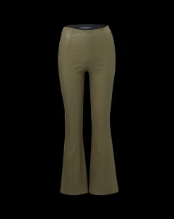 Carson Coated Off-Duty Kick-Flare Jean in Army High Gloss><noscript><img width=