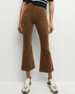 Carson Corduroy Kick-Flare Jeans in Brown>Veronica Beard Discount