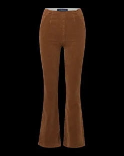 Carson Corduroy Kick-Flare Jeans in Brown><noscript><img width=